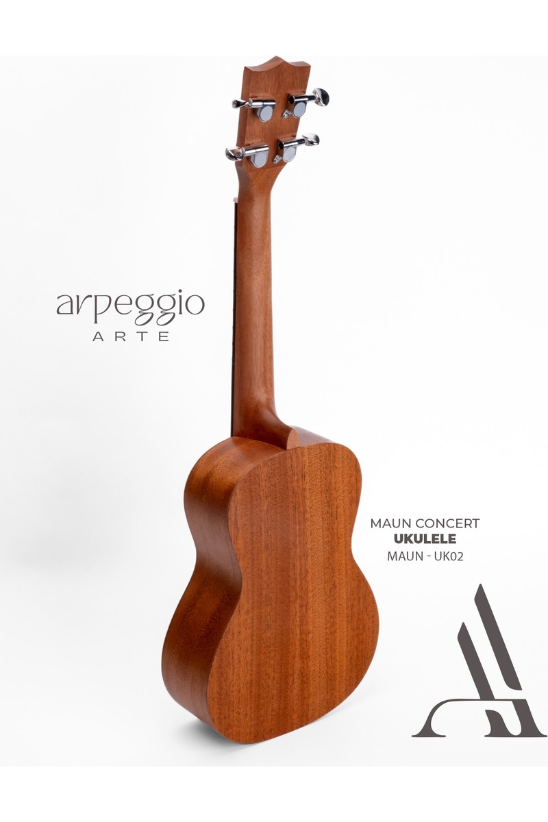 Arpeggio Arpeggio Arte UK02 Maun Kaplama Concert Ukulele – Başlangıç ve Hobi Için – Siyah Kılıf Dahil — 3. ürün görseli