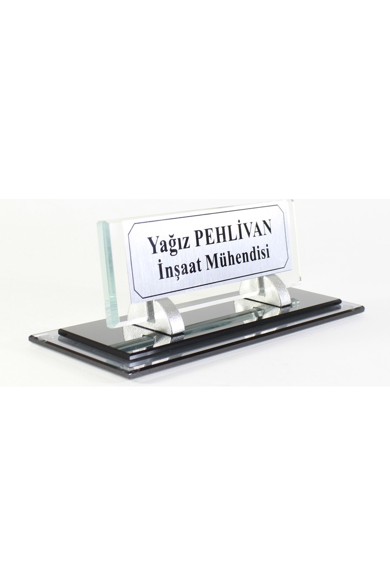 Art Online Masa Isimliği - Masaüstü Isimlik - Isimlik - Cam Isimlik - Cam Masaüstü Isimlik- Cam Ofis Isimliği