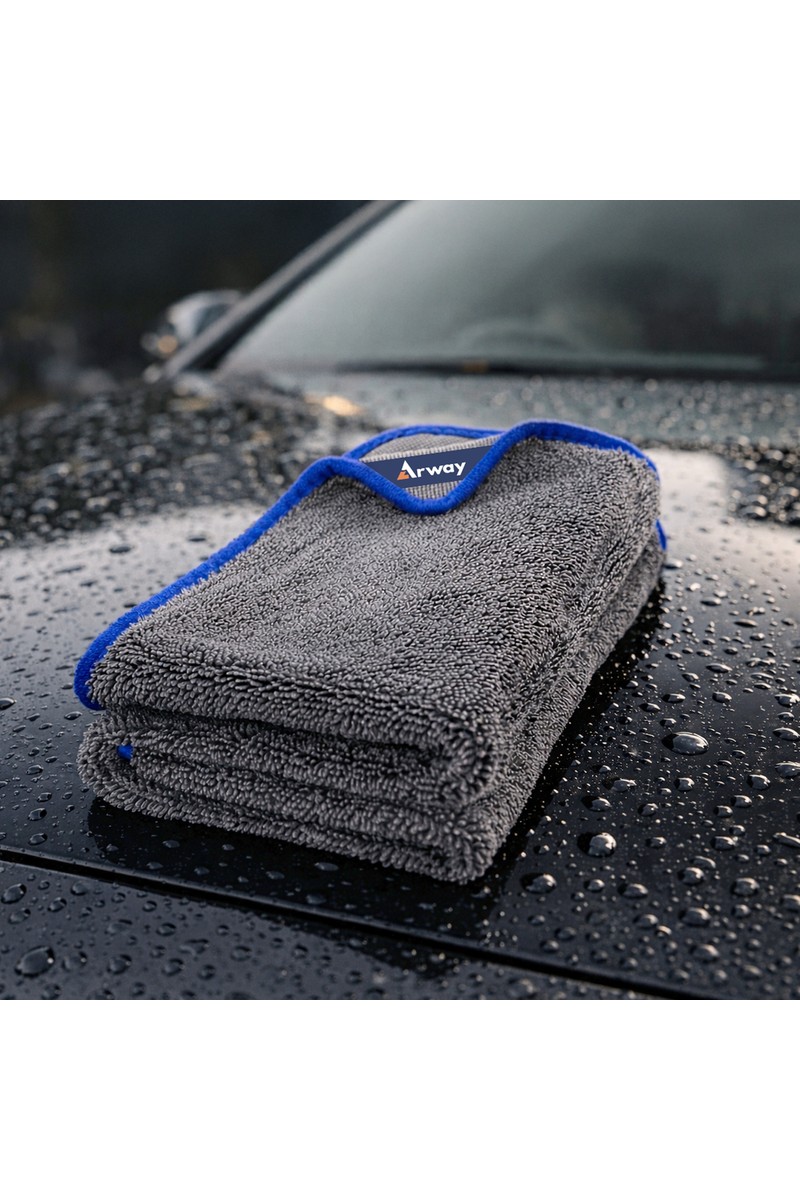 Arway Ultra Su Emici XL (60×90 Cm) 600 GSM Mikrofiber Araç Kurulama Havlusu – Çiziksiz & iz Bırakmaz