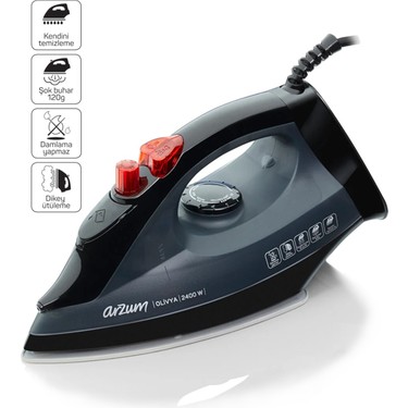 Arzum Arzum AR684 Olivya Buharlı Ütü 2400W, Seramik Taban, Dikey Buhar, Şok Buhar, Damlama Önleme, fiyatı ve görseli