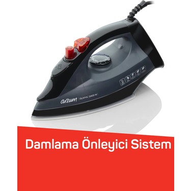 Arzum Arzum AR684 Olivya Buharlı Ütü 2400W, Seramik Taban, Dikey Buhar, Şok Buhar, Damlama Önleme, — 3. ürün görseli