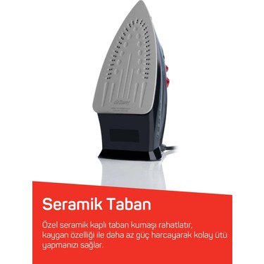 Arzum Arzum AR684 Olivya Buharlı Ütü 2400W, Seramik Taban, Dikey Buhar, Şok Buhar, Damlama Önleme, — 4. ürün görseli