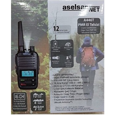 Aselsan Aselsan A446T 16 Kanal 12 Km Menzil Ekranlı Tekli Set El — 3. ürün görseli