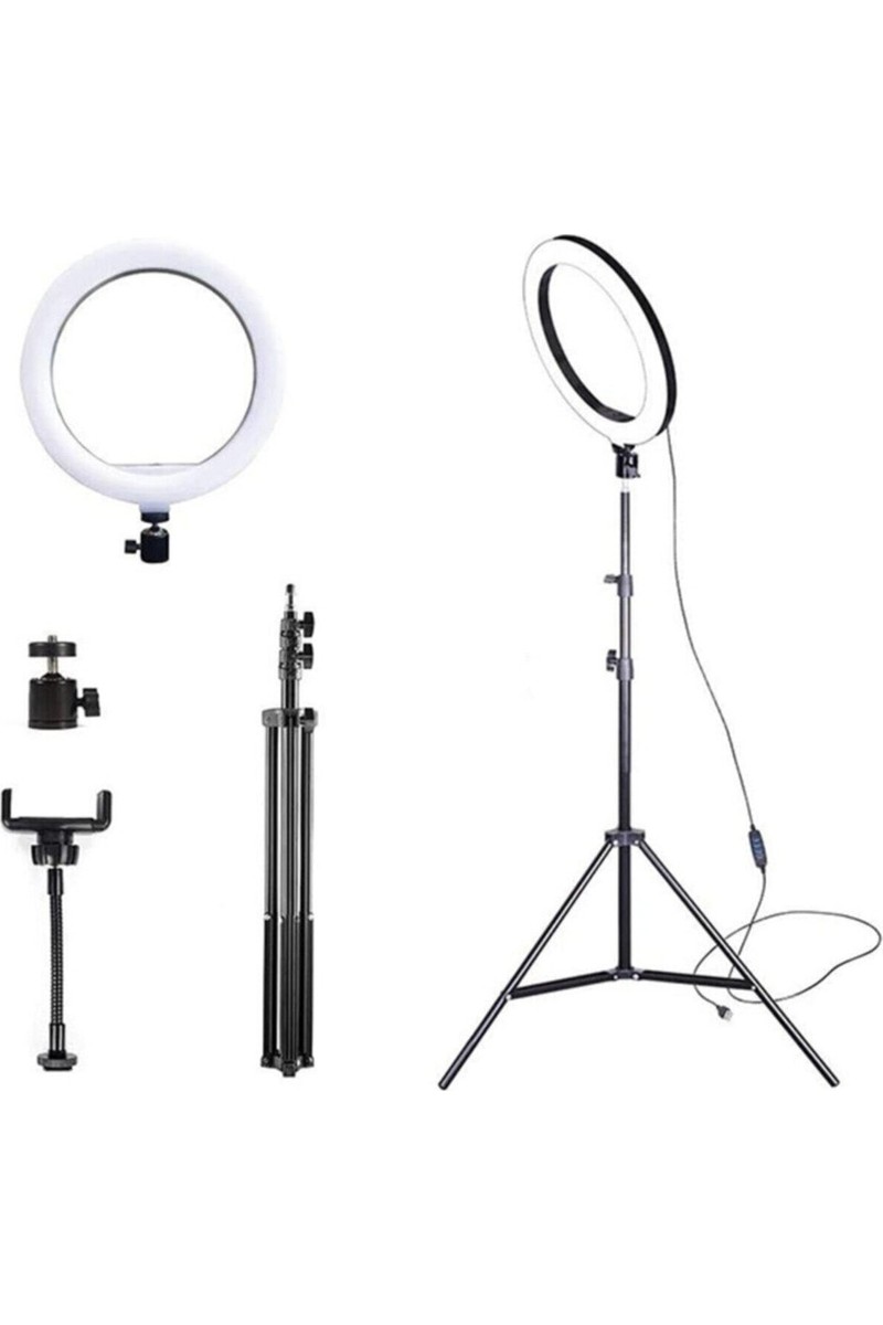 Asfal 10" Halka LED 210 cm Tripodlu Youtuber Video Selfie Stüdyo Makyaj Tiktok Işığı Ring Light