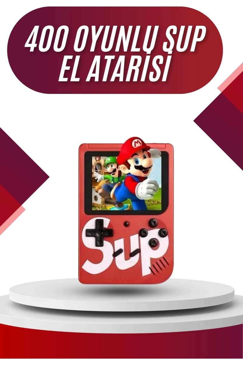 Aslanoğlu Store Mey Ithalat® Sup Atari Retro 400 Nostalji Oyunlu Mini Atari Taşınabilir Oyun Konsolu