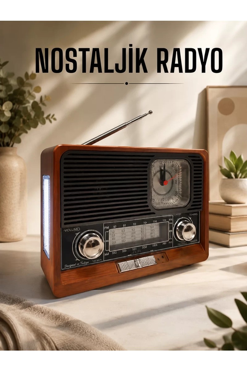 Aslanoğlu Store Nostaljik Radyo Usbaux ve Sd Kart Girişli Bluetooth Bağlantılı