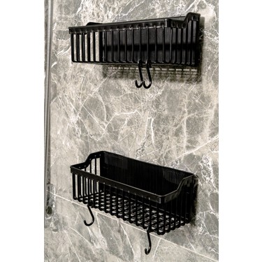 Ata Home Ata Home Banyor Paslanmayan Yapışkanlı Banyo Rafı, 2'li Banyo Düzenleyici, Duş Şampuanlık, — 4. ürün görseli