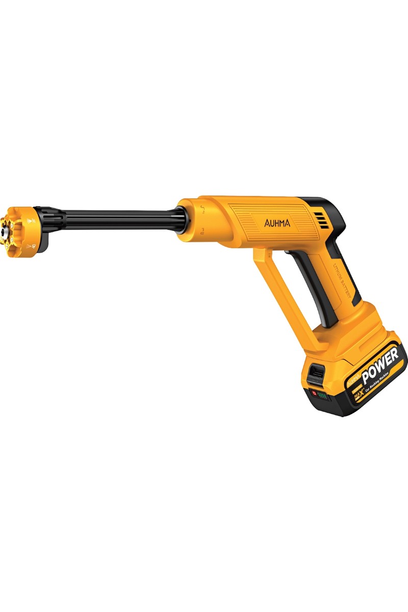 Auhma Auhma Acr-10 Şarjlı Araç Yıkama Makinesi Sarı 203 Psı 170W Basınçlı Oto Yıkama Seti | 3820 Fırçasız Motor, Çantalı, 2 Bataryalı, Köpük Hazneli, 5 Metre Hortumlu — 3. ürün görseli