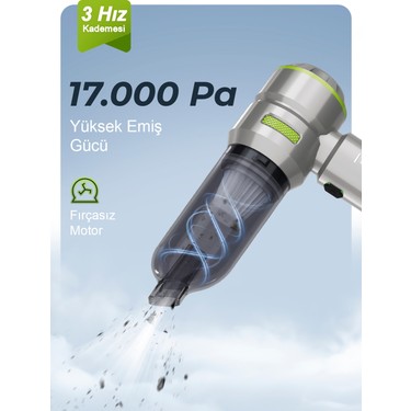 Auhma Auhma Ahv-02 Kablosuz Araç Içi Süpürge Yeşil | 17000PA Güçlü Vakum | Fırçasız Motor | Üfleme & — 4. ürün görseli