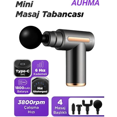 Auhma Auhma AMG6 Masaj Tabancası – 6 Kademeli Derin Doku Masajı Yüksek Tork Motor ile Etkili — 4. ürün görseli