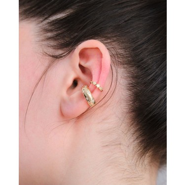Aurrari Aurrari Gold Renk 2’li Yıldız Zirkon Taşlı Earcuff — 4. ürün görseli