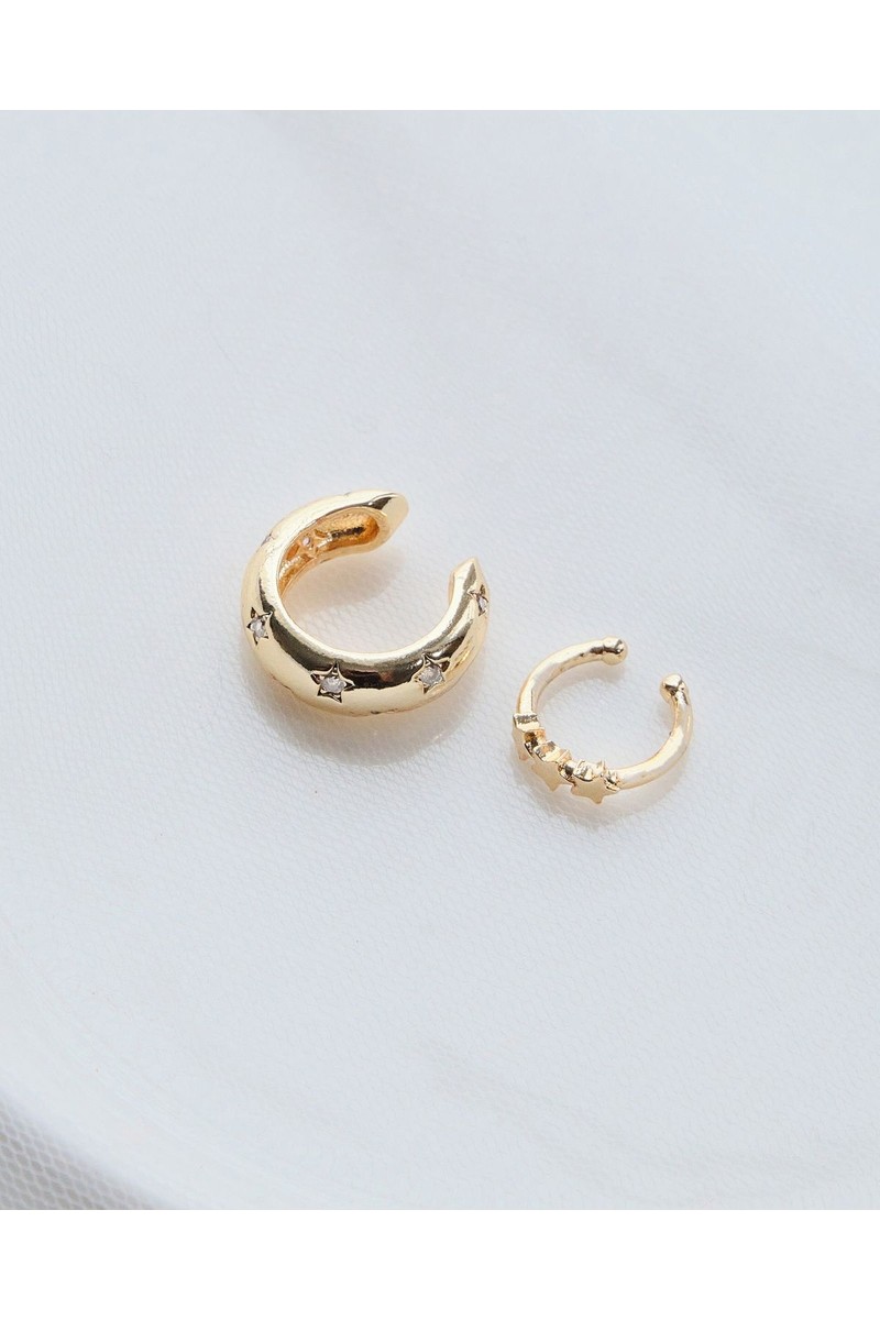 Aurrari Aurrari Gold Renk 2’li Yıldız Zirkon Taşlı Earcuff — 6. ürün görseli