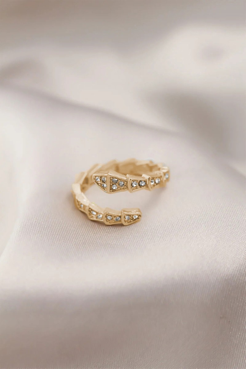 Aurrari Gold Renk Serpenti Yılan Exclusive Ayarlanabilir Yüzük