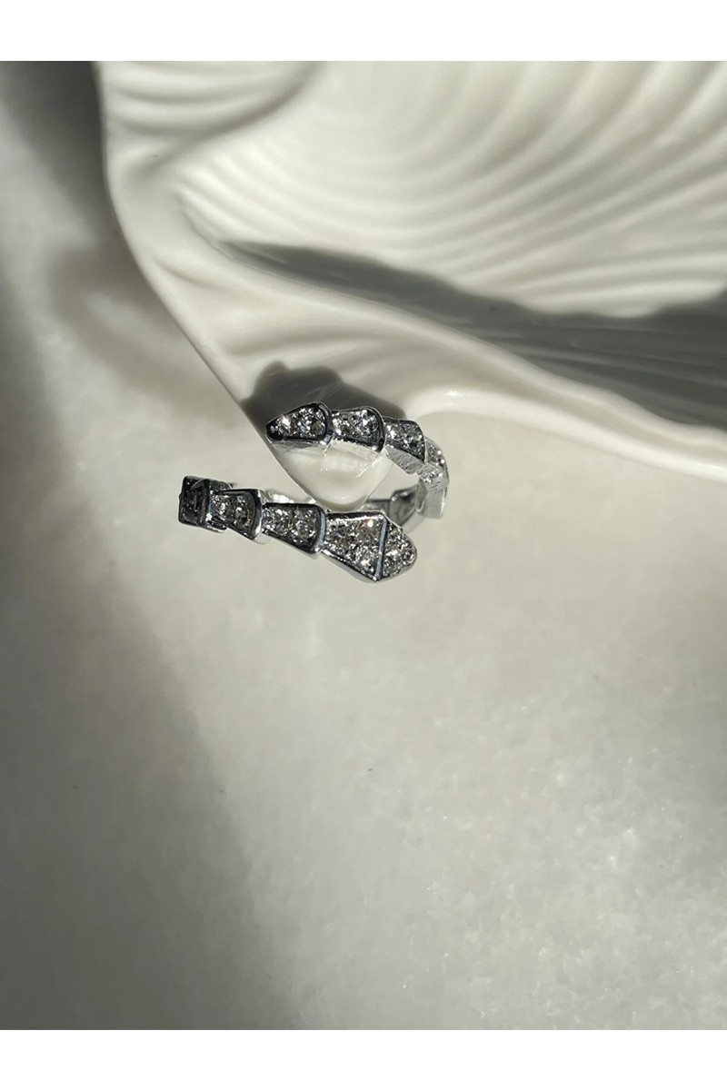 Aurrari Gümüş Renk Serpenti Yılan Exclusive Ayarlanabilir Yüzük