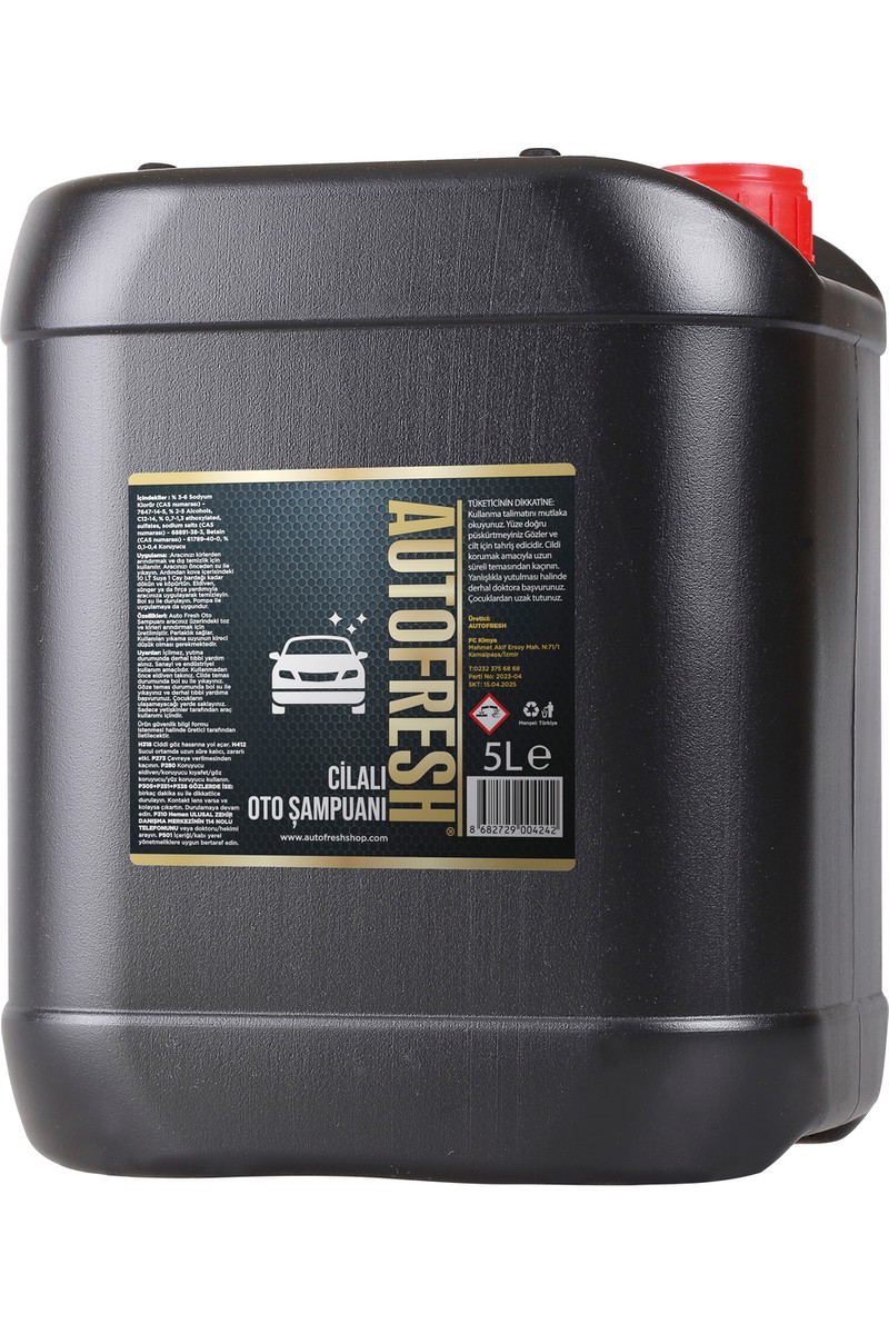 Auto Fresh Cilalı Oto Şampuanı 5 Lt Ph Nötr Kilitli Folyolu Kapak Araç Araba Yıkama Şampuan