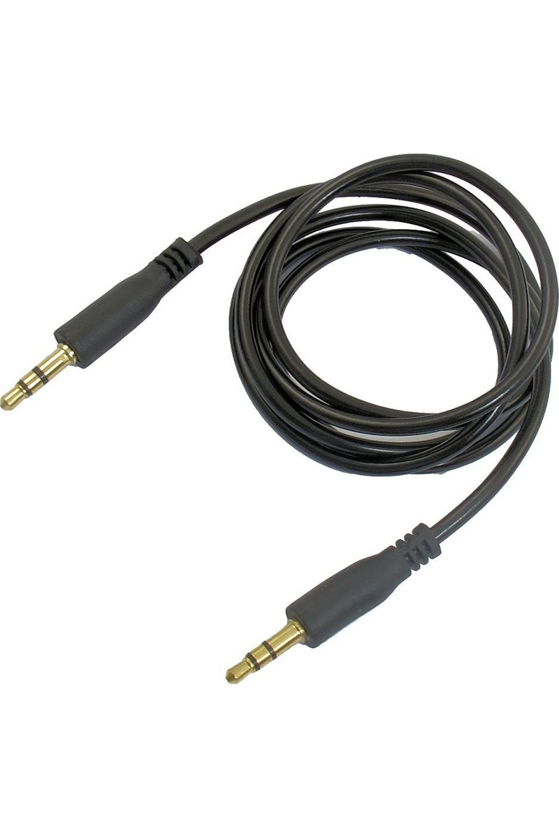 Aux Ses Kablosu 1m Siyah 3,5Mm Stereo Jaklı Gold Altın Uçlu Dayanıklı Tasarım