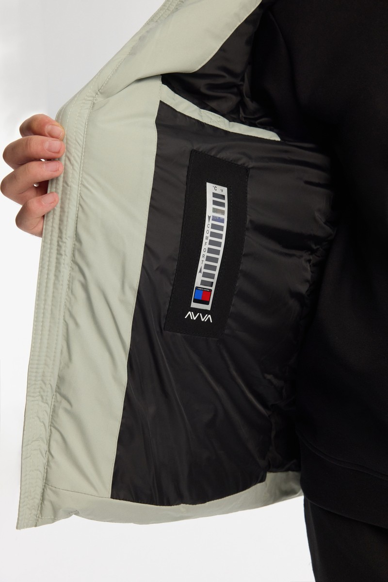 AVVA AVVA Erkek Açık Gri Kapüşonlu Su İtici Rüzgar Geçirmez -5 Dereceye Dayanıklı Comfort Fit Şişme Mont B006046 — 3. ürün görseli
