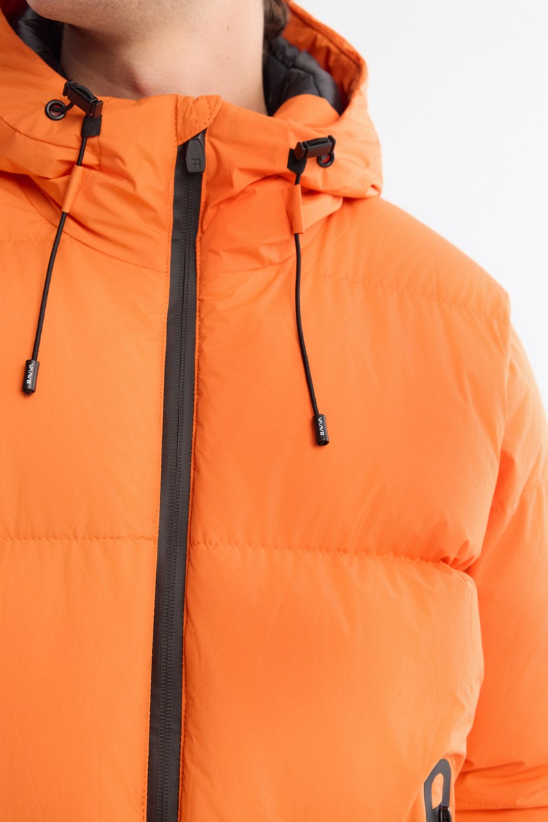 AVVA AVVA Erkek Turuncu Kapüşonlu Su İtici Rüzgar Geçirmez -5 Dereceye Dayanıklı Comfort Fit Şişme Mont B006046 — 2. ürün görseli