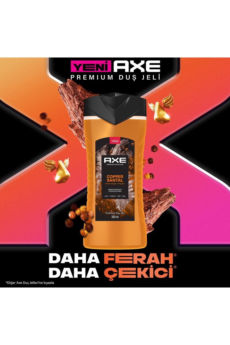 Axe Axe Premium Collection Duş Jeli Copper Santal 3 In 1 Vücut Saç Yüz 300 ml — 3. ürün görseli