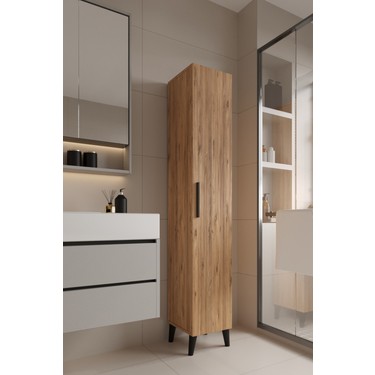 Aymobsan Aymobsan Mundo Antrasit Renkli Çok Amaçlı Banyo Dolabı Suntalam Malzemeden Modern Tasarım 4 fiyatı ve görseli
