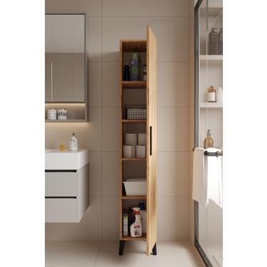 Aymobsan Aymobsan Mundo Tek Kapılı Banyo Dolabı Çok Amaçlı Dolap - Atlantik — 3. ürün görseli