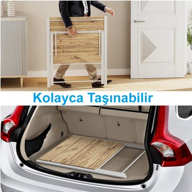 Ayz Ayz Bodo Metal Ayaklı Laptop Masası Katlanır Çalışma Masası Raflı Masa Katlanır Laptop Sehpası — 3. ürün görseli