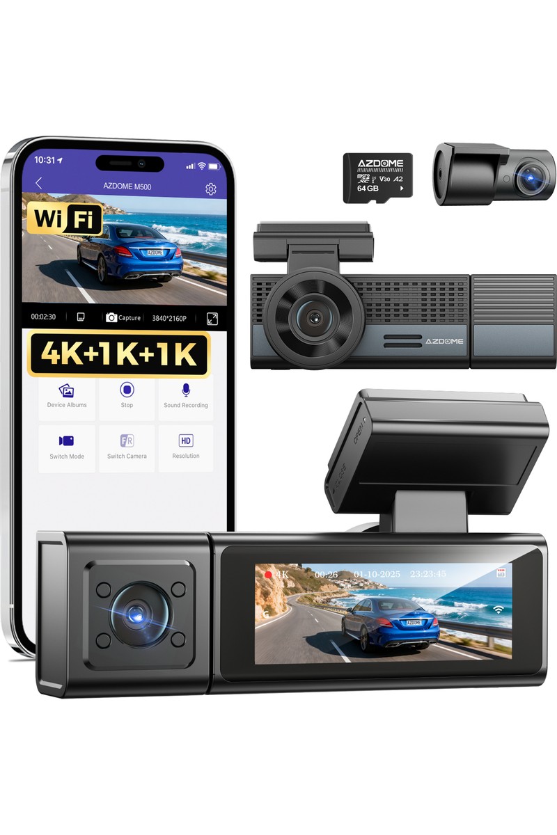 Azdome Azdome M500 4K 3 Kameralı Araç Içi Kamera — 2. ürün görseli