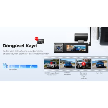 Azdome Azdome M500 4K 3 Kameralı Araç Içi — 3. ürün görseli