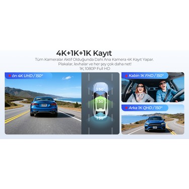 Azdome Azdome M500 4K 3 Kameralı Araç Içi — 6. ürün görseli
