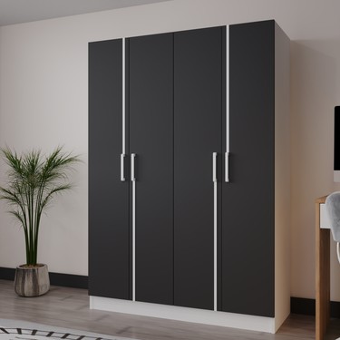 Azzuri Furniture Azzuri Furniture Piyano 4 Kapaklı Dolap Genç Odası-Çocuk Odası Gardırop fiyatı ve görseli