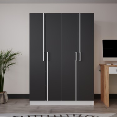 Azzuri Furniture Azzuri Furniture Piyano 4 Kapaklı Dolap Genç Odası-Çocuk Odası Gardırop — 3. ürün görseli