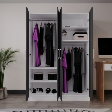 Azzuri Furniture Azzuri Furniture Piyano 4 Kapaklı Dolap Genç Odası-Çocuk Odası Gardırop — 4. ürün görseli