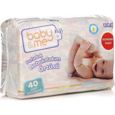Baby Me Baby Me Pofuduk Bebek Alt Değiştirme Örtüsü 60x60 cm Sıvı Geçirmez Beyaz Selüloz Kokusuz 40'lı — 3. ürün görseli