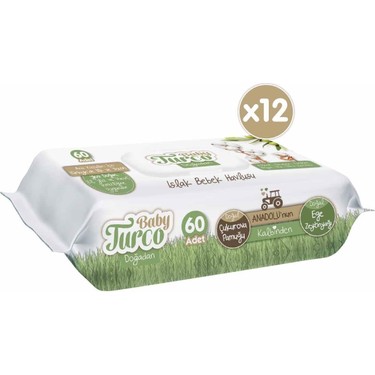 Baby Turco Baby Turco Doğadan Yenidoğan Islak Bebek Havlusu 12x60 — 2. ürün görseli