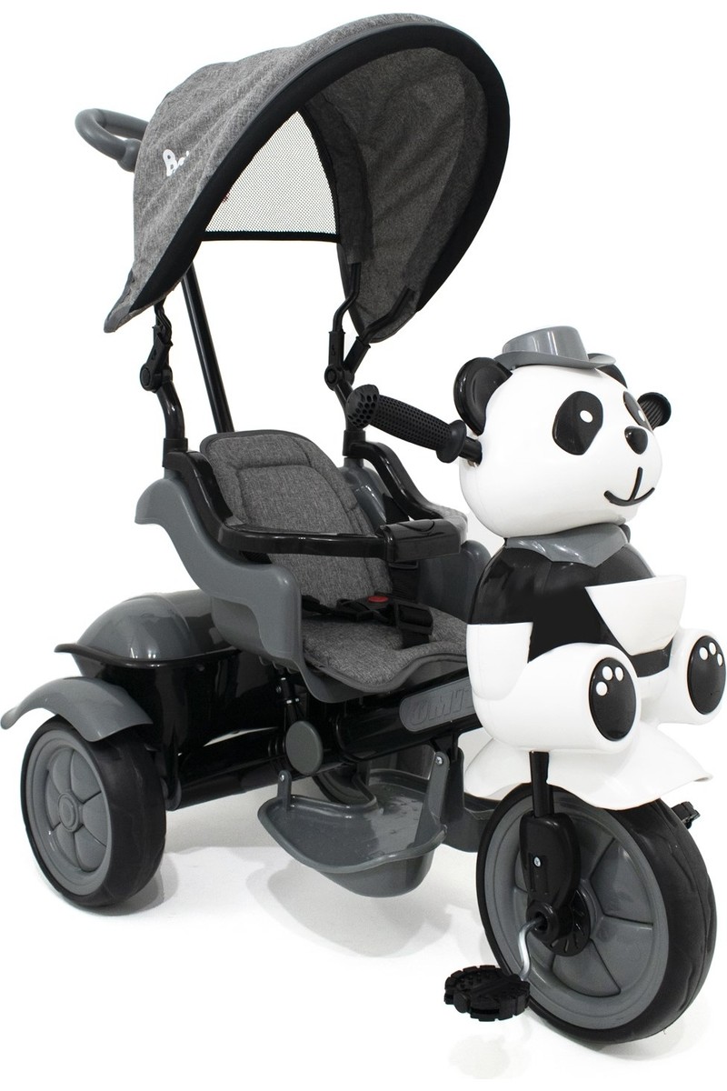 Babyhope BabyHope 127 Little Panda Ebeveyn Kontrollü Tenteli Müzikli Tricycle Üç Teker Bisiklet GRİ — 2. ürün görseli