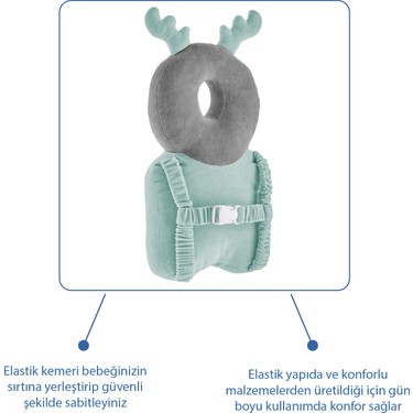 Babyjem Babyjem Bebek Melek Kanadı Kafa Bel Koruma Yastığı Yeşil — 3. ürün görseli