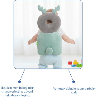 Babyjem Babyjem Bebek Melek Kanadı Kafa Bel Koruma Yastığı Yeşil — 4. ürün görseli
