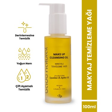 Bade Natural Bade Natural Makyaj Temizleme Yağı Jojoba ve Skualan Içerikli %100 Doğal ve Vegan 100 fiyatı ve görseli