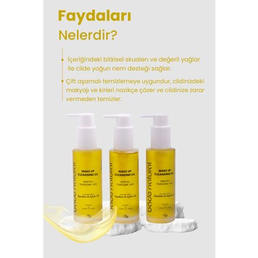 Bade Natural Bade Natural Makyaj Temizleme Yağı Jojoba ve Skualan Içerikli %100 Doğal ve Vegan 100 — 3. ürün görseli