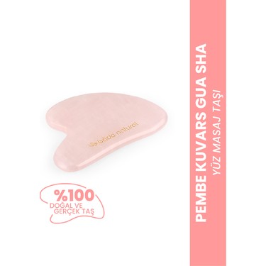 Bade Natural Bade Natural Pembe Kuvars Gua Sha %100 Doğal ve Gerçek Yüz Masaj fiyatı ve görseli