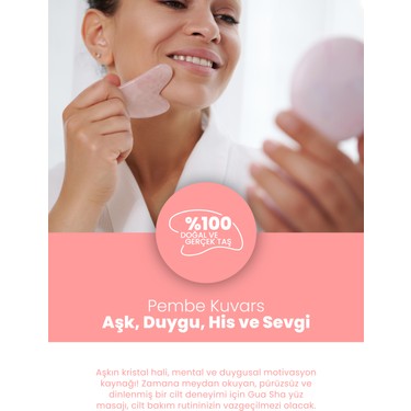 Bade Natural Bade Natural Pembe Kuvars Gua Sha %100 Doğal ve Gerçek Yüz Masaj — 5. ürün görseli