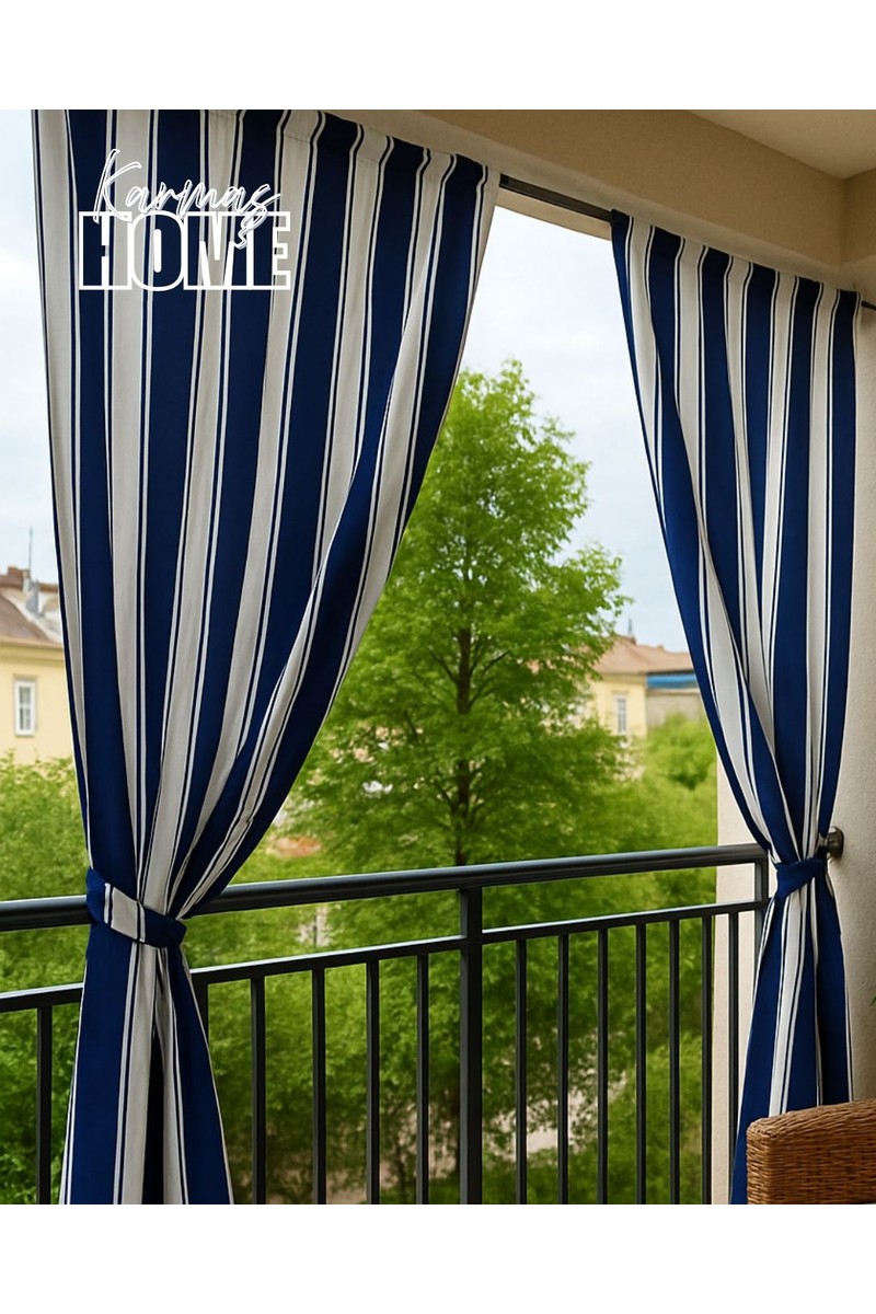 Karmaş Home Balkon Perdesi Branda Kumaşı-Yağmur Geçirmez-Kalın-Bağcıklı-Düğmeli — 6. ürün görseli