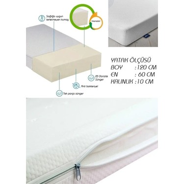 Bamgidoo Mobilya Bamgidoo Ahşap Organik Beşik Anne Yanı Beşik 3 Kademeli Lüx Bebek Beşiği 60 x 120 cm - Krem Prenses — 6. ürün görseli