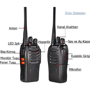 Baofeng Baofeng BF Pmr El Telsizi 10'lu Set (Kulaklık — 2. ürün görseli