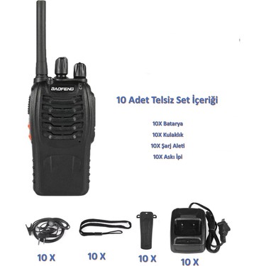 Baofeng Baofeng BF Pmr El Telsizi 10'lu Set (Kulaklık — 3. ürün görseli