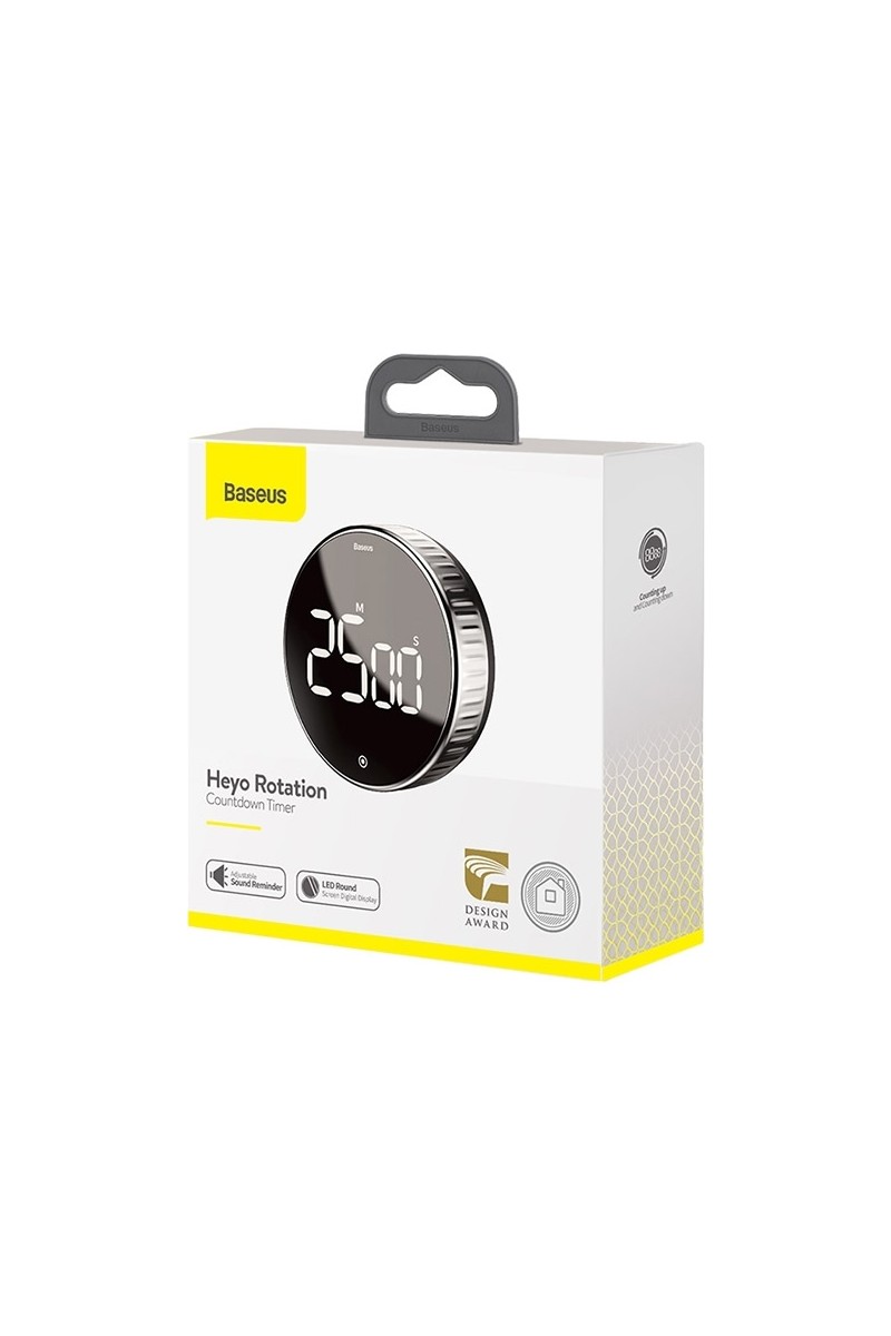 Baseus Baseus ACDJS-01 Manyetik Dijital Zamanlayıcı Çalar Masa Saati Gri Oval Metal Kasa ile Şık Tasarım — 2. ürün görseli