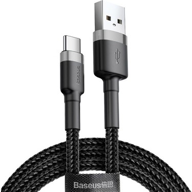 Baseus Baseus Cafule Type-C 3A Kablo 0.5m - Gri-Siyah fiyatı ve görseli