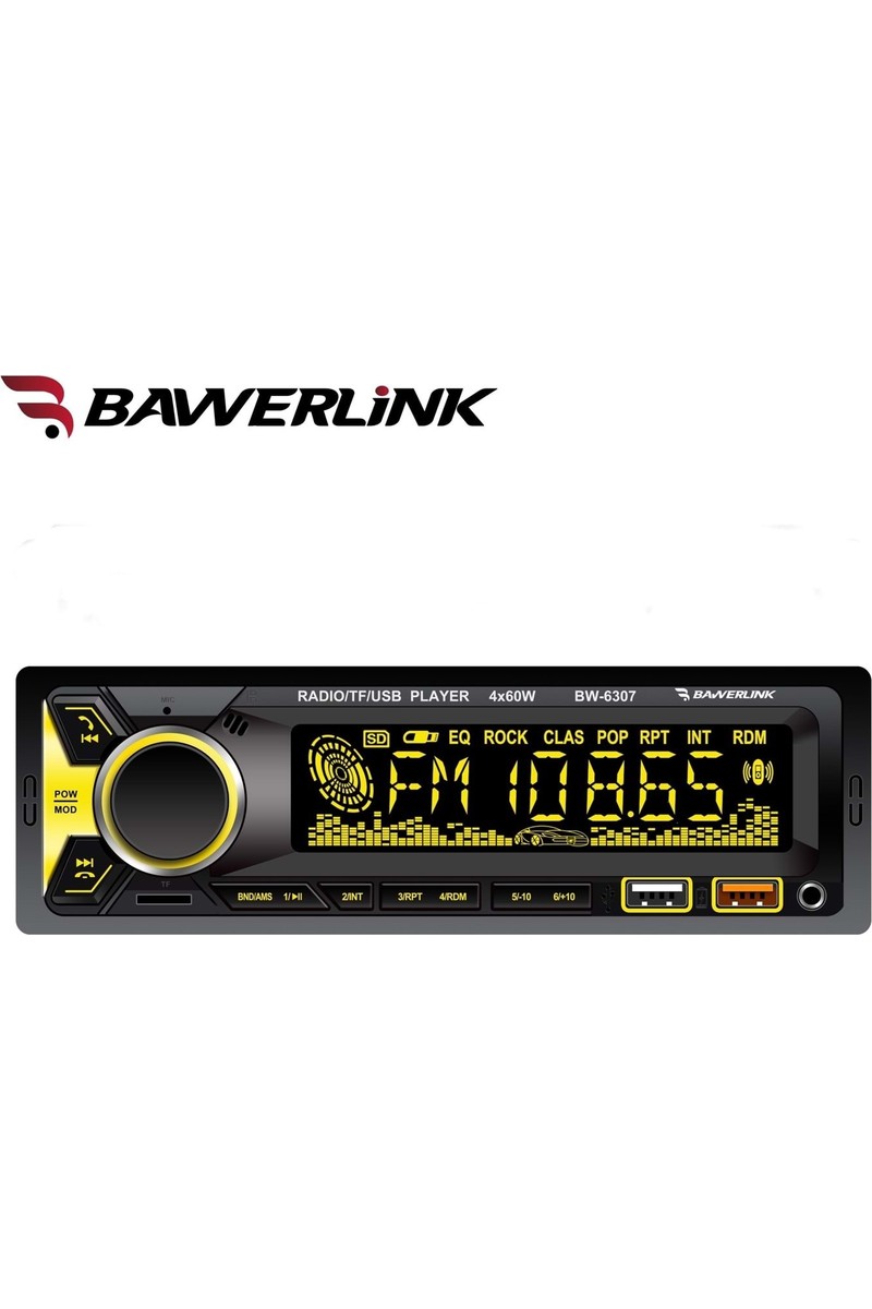 Bawerlink Bawerlink BW6307 Bluetooth Oto Teyp | Çift USB Girişli | 4X60W Amfi Çıkışlı | Sd/usb/aux Destekli — 2. ürün görseli