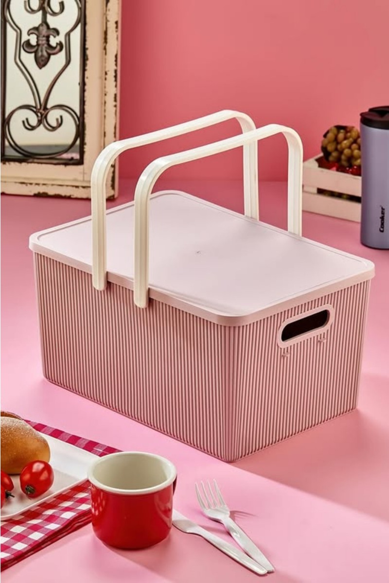Bayce Bayce Home Pembe 5 Parça Piknik Sepeti 17 lt. Dayanıklı Plastik Malzeme ile Pratik Kullanım — 3. ürün görseli