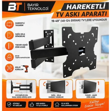 BT Bayır Teknoloji Bayırtech Onvo 19'' - 32'' Inç 48 - 82 cm Hareketli LCD LED Tv Duvar Askı fiyatı ve görseli